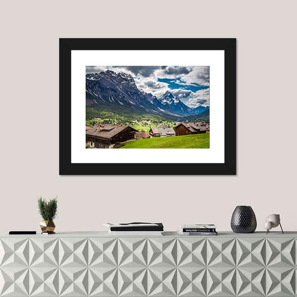Stunning Cortina Di Ampezzo In Spring Canvas Wall Art-1 Piece-Framed Print-20" x 16"-Tiaracle