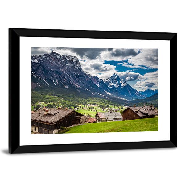 Stunning Cortina Di Ampezzo In Spring Canvas Wall Art-3 Horizontal-Gallery Wrap-25" x 16"-Tiaracle