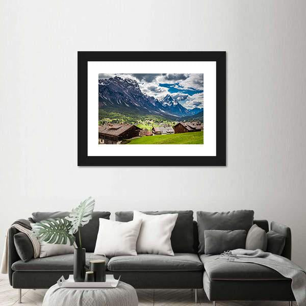 Stunning Cortina Di Ampezzo In Spring Canvas Wall Art-3 Horizontal-Gallery Wrap-25" x 16"-Tiaracle