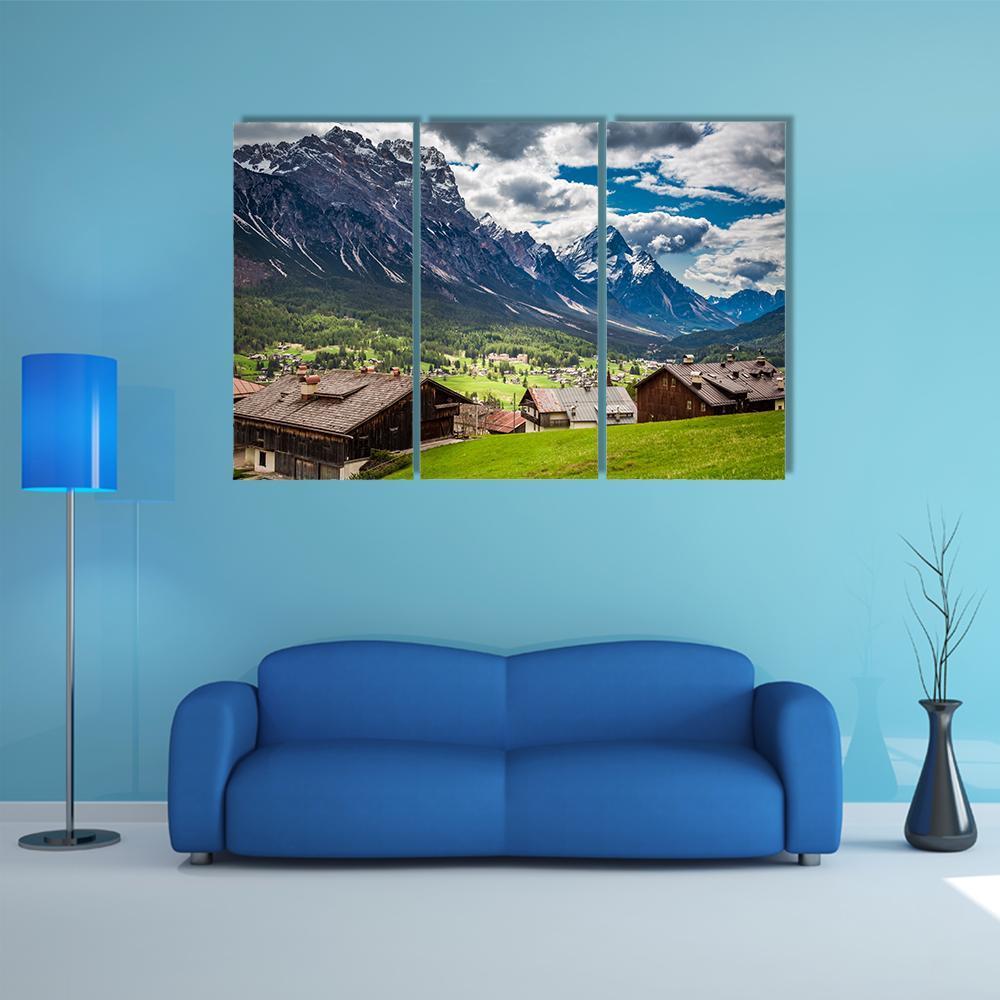 Stunning Cortina Di Ampezzo In Spring Canvas Wall Art-3 Horizontal-Gallery Wrap-37" x 24"-Tiaracle