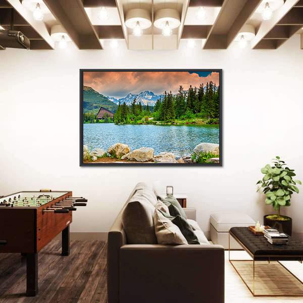 Stunning Mountain Lake Slovakia Canvas Wall Art-3 Horizontal-Gallery Wrap-25" x 16"-Tiaracle