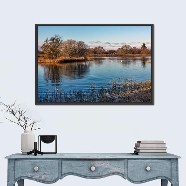 Stunning View Of A Scottish Loch Canvas Wall Art-1 Piece-Floating Frame-24" x 16"-Tiaracle