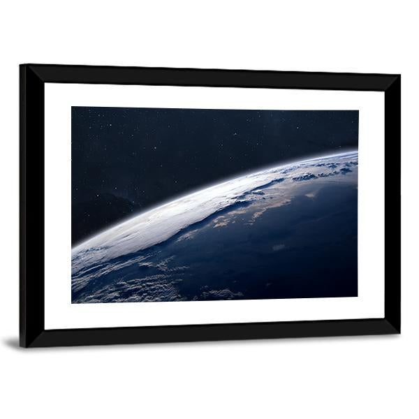 Stunning View Of Earth From Space Canvas Wall Art-3 Horizontal-Gallery Wrap-25" x 16"-Tiaracle
