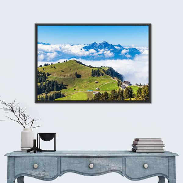 Stunning View Of The Pilatus Canvas Wall Art-1 Piece-Floating Frame-24" x 16"-Tiaracle