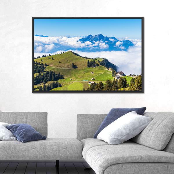 Stunning View Of The Pilatus Canvas Wall Art-3 Horizontal-Gallery Wrap-25" x 16"-Tiaracle