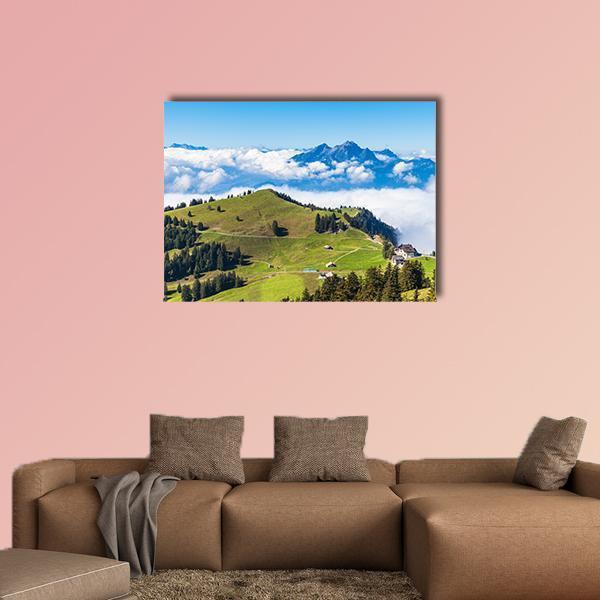 Stunning View Of The Pilatus Canvas Wall Art-1 Piece-Gallery Wrap-48" x 32"-Tiaracle
