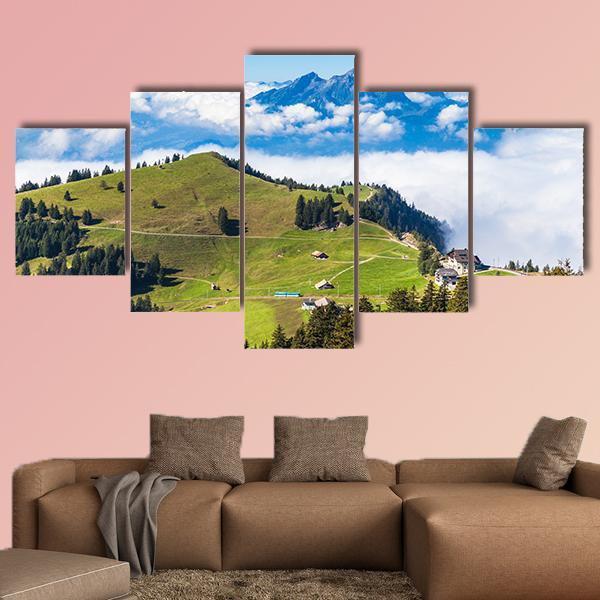 Stunning View Of The Pilatus Canvas Wall Art-5 Star-Gallery Wrap-62" x 32"-Tiaracle