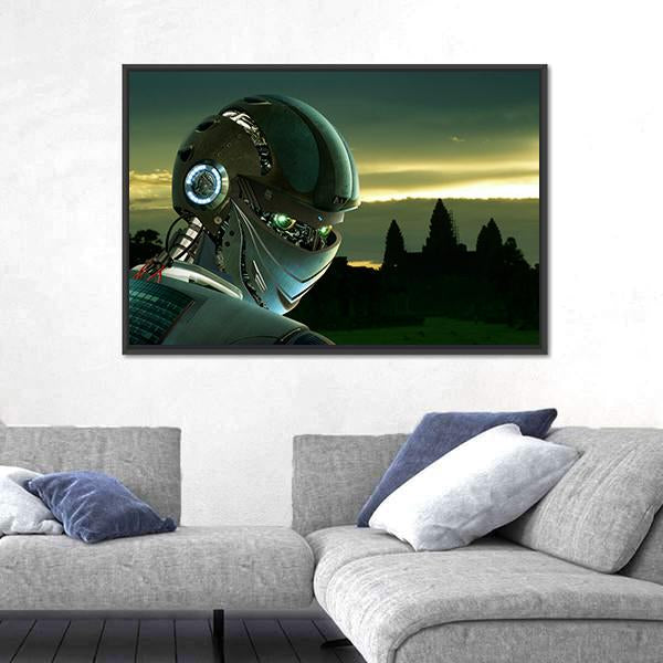 Stylish Robot Canvas Wall Art-3 Horizontal-Gallery Wrap-25" x 16"-Tiaracle