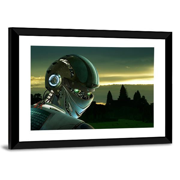 Stylish Robot Canvas Wall Art-3 Horizontal-Gallery Wrap-25" x 16"-Tiaracle