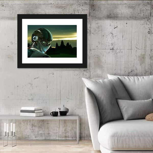 Stylish Robot Canvas Wall Art-3 Horizontal-Gallery Wrap-25" x 16"-Tiaracle