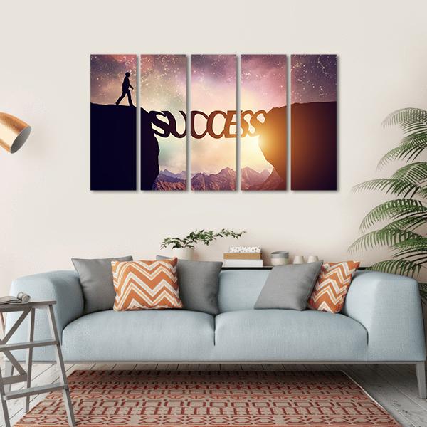 Success Bridge Canvas Wall Art-5 Horizontal-Gallery Wrap-22" x 12"-Tiaracle