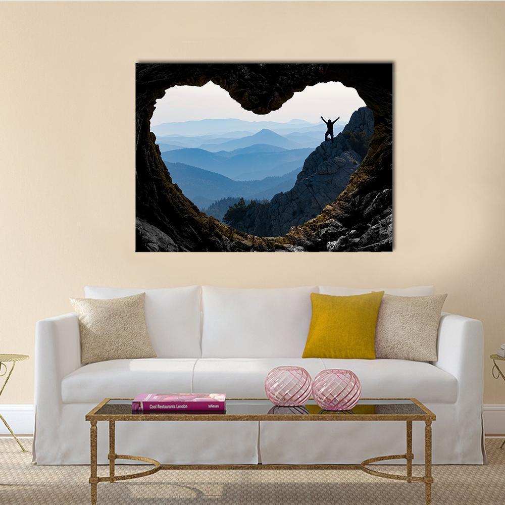 Successful Climb Happiness Canvas Wall Art-4 Horizontal-Gallery Wrap-34" x 24"-Tiaracle