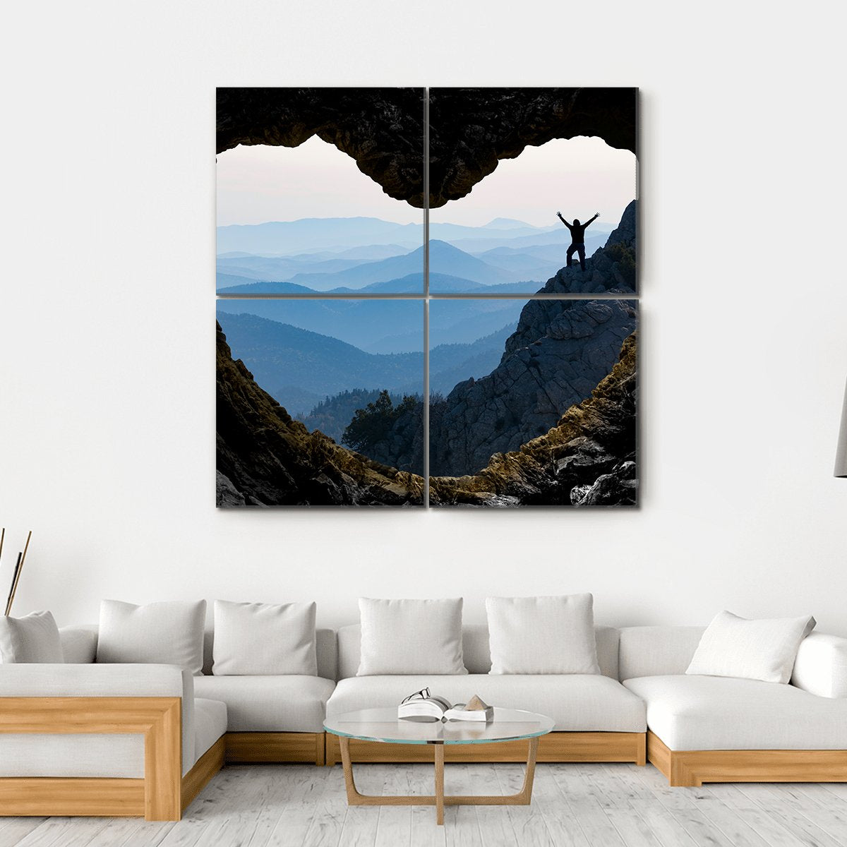 Successful Climb Happiness Canvas Wall Art-4 Square-Gallery Wrap-17" x 17"-Tiaracle