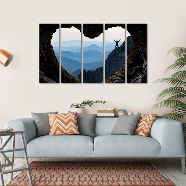 Successful Climb Happiness Canvas Wall Art-5 Horizontal-Gallery Wrap-22" x 12"-Tiaracle