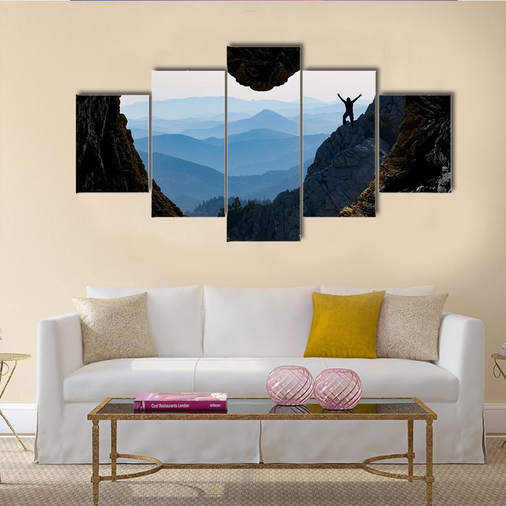 Successful Climb Happiness Canvas Wall Art-5 Star-Gallery Wrap-62" x 32"-Tiaracle
