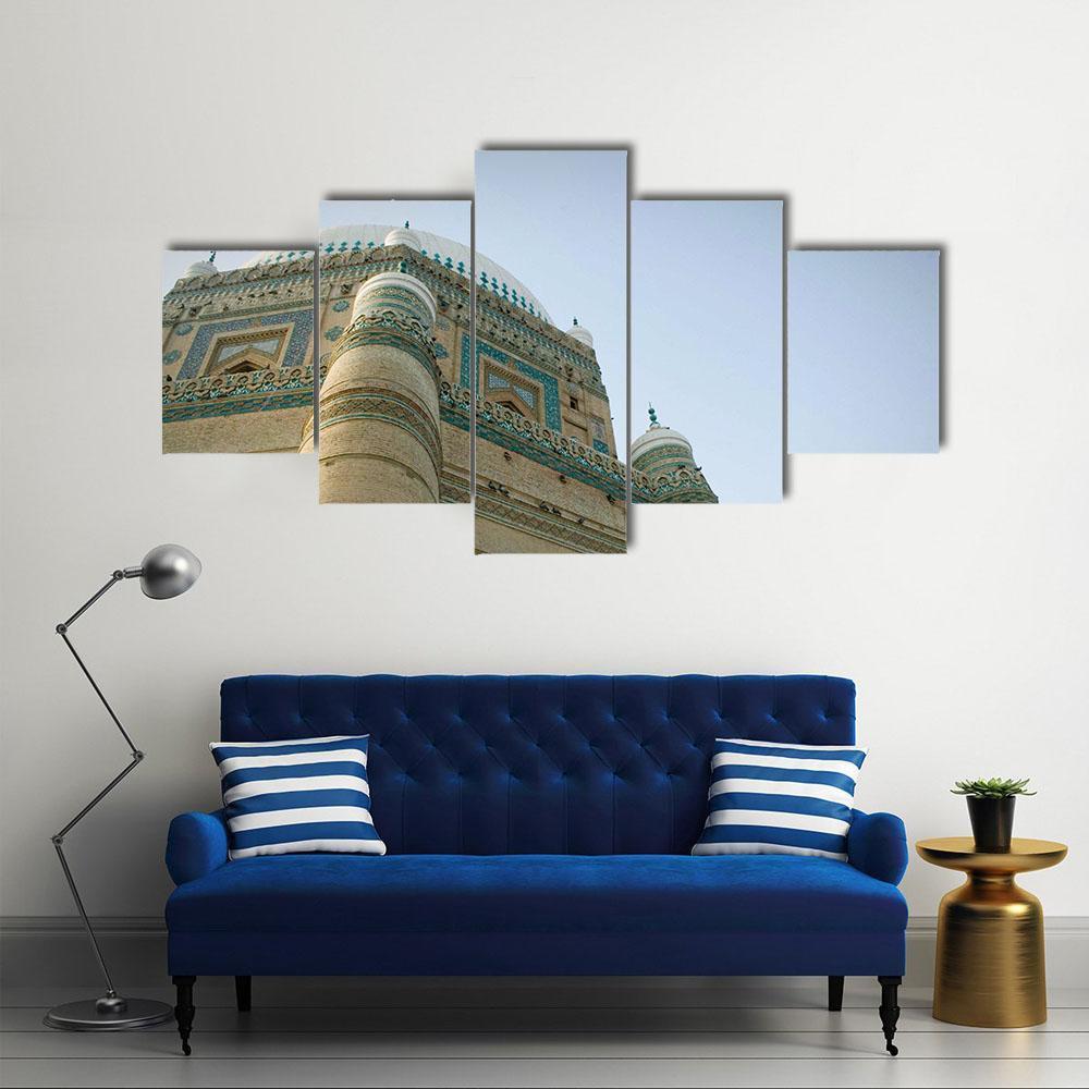 Sufi Saint Shrine Bahawalpur Pakistan Canvas Wall Art-5 Star-Gallery Wrap-62" x 32"-Tiaracle