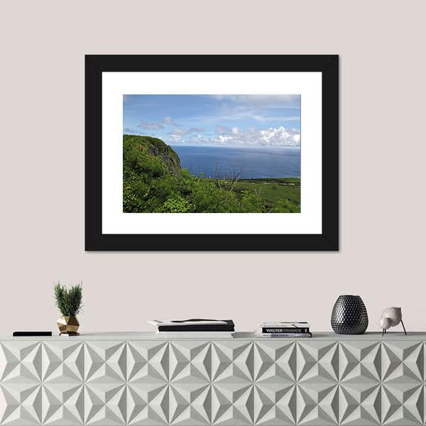 Suicide Cliff In Saipan Canvas Wall Art-1 Piece-Framed Print-20" x 16"-Tiaracle