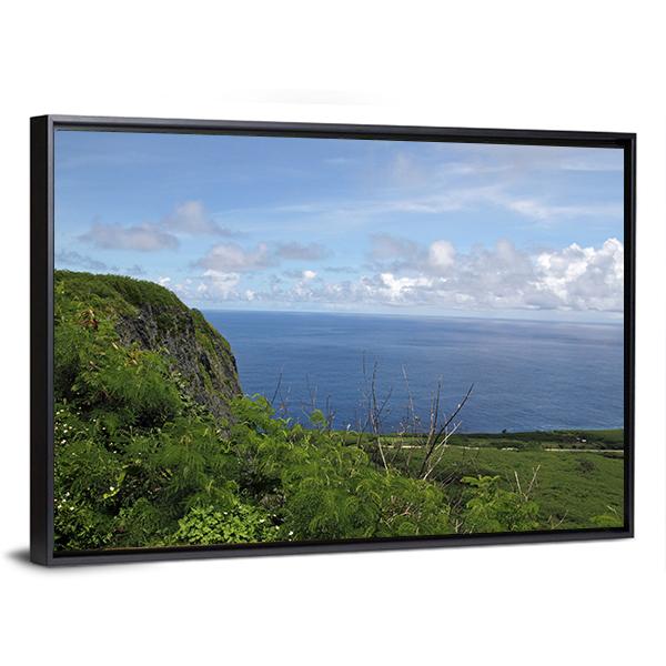 Suicide Cliff In Saipan Canvas Wall Art-3 Horizontal-Gallery Wrap-25" x 16"-Tiaracle