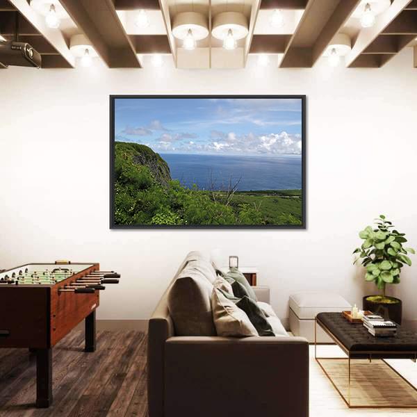 Suicide Cliff In Saipan Canvas Wall Art-3 Horizontal-Gallery Wrap-25" x 16"-Tiaracle