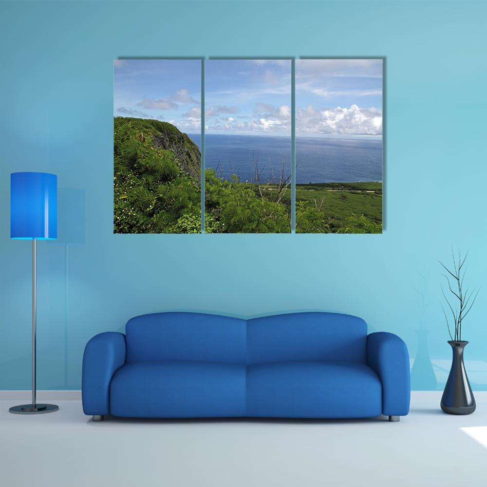 Suicide Cliff In Saipan Canvas Wall Art-3 Horizontal-Gallery Wrap-37" x 24"-Tiaracle