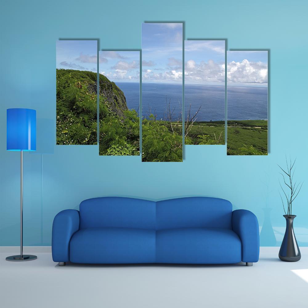 Suicide Cliff In Saipan Canvas Wall Art-5 Pop-Gallery Wrap-47" x 32"-Tiaracle