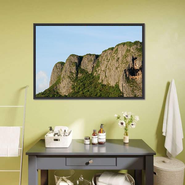Suicide Cliff In Saipan Canvas Wall Art-1 Piece-Floating Frame-24" x 16"-Tiaracle