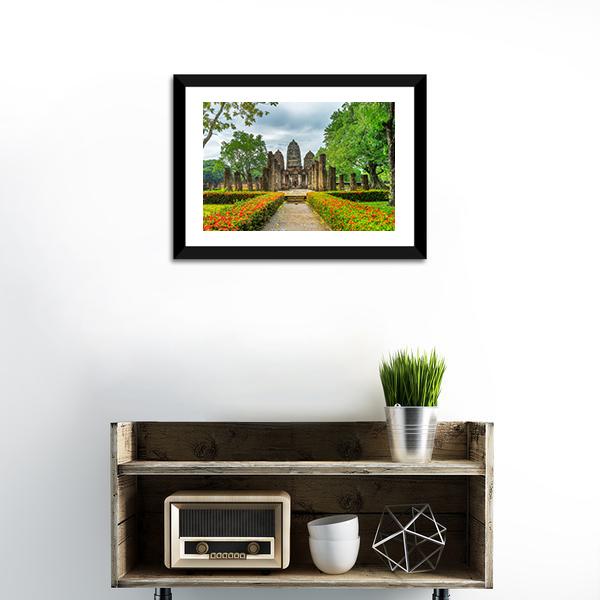Sukhothai Historical Park Canvas Wall Art-3 Horizontal-Gallery Wrap-25" x 16"-Tiaracle