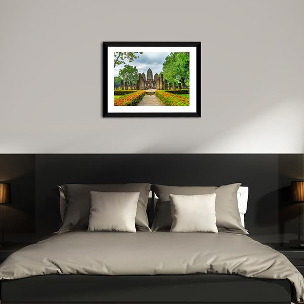 Sukhothai Historical Park Canvas Wall Art-3 Horizontal-Gallery Wrap-25" x 16"-Tiaracle