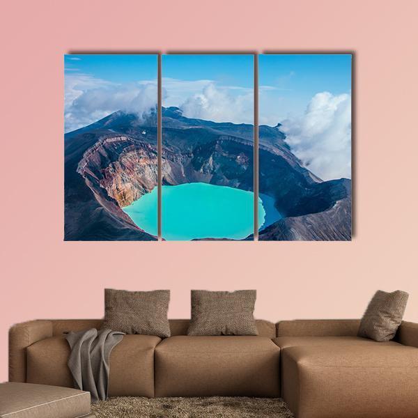 Sulfur Lake In Volcano's Carter In Russia Canvas Wall Art-3 Horizontal-Gallery Wrap-37" x 24"-Tiaracle