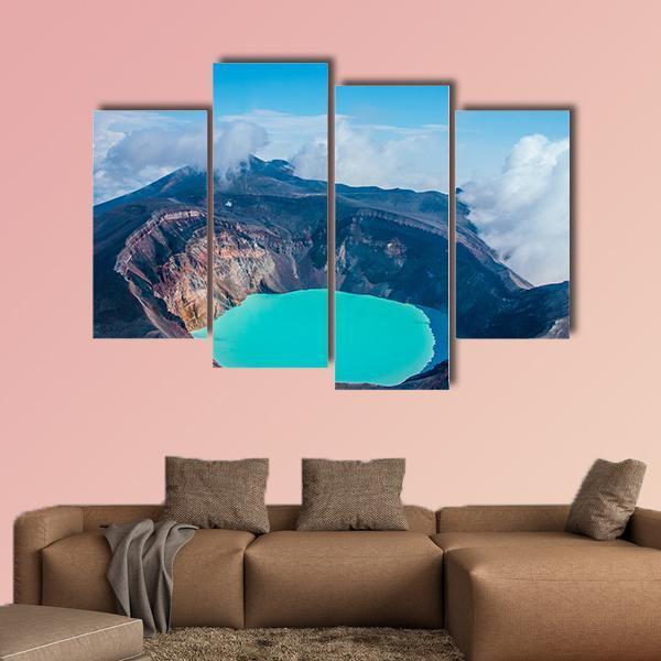 Sulfur Lake In Volcano's Carter In Russia Canvas Wall Art-4 Pop-Gallery Wrap-50" x 32"-Tiaracle