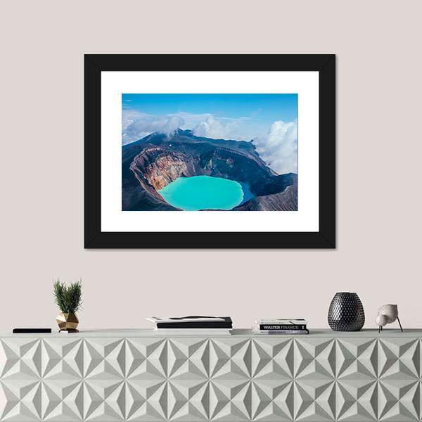 Sulfur Lake In Volcano's Carter In Russia Canvas Wall Art-1 Piece-Framed Print-20" x 16"-Tiaracle