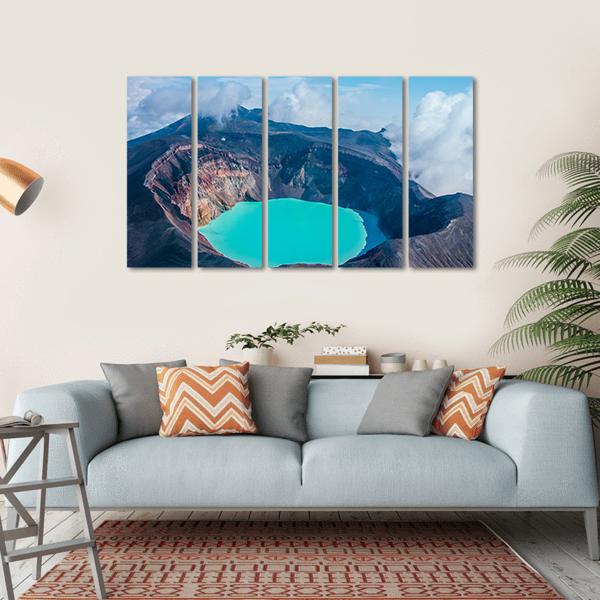 Sulfur Lake In Volcano's Carter In Russia Canvas Wall Art-5 Horizontal-Gallery Wrap-22" x 12"-Tiaracle