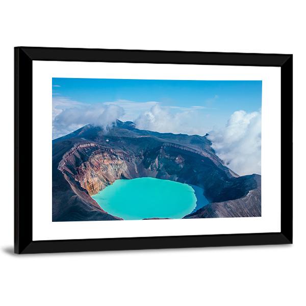 Sulfur Lake In Volcano's Carter In Russia Canvas Wall Art-3 Horizontal-Gallery Wrap-25" x 16"-Tiaracle