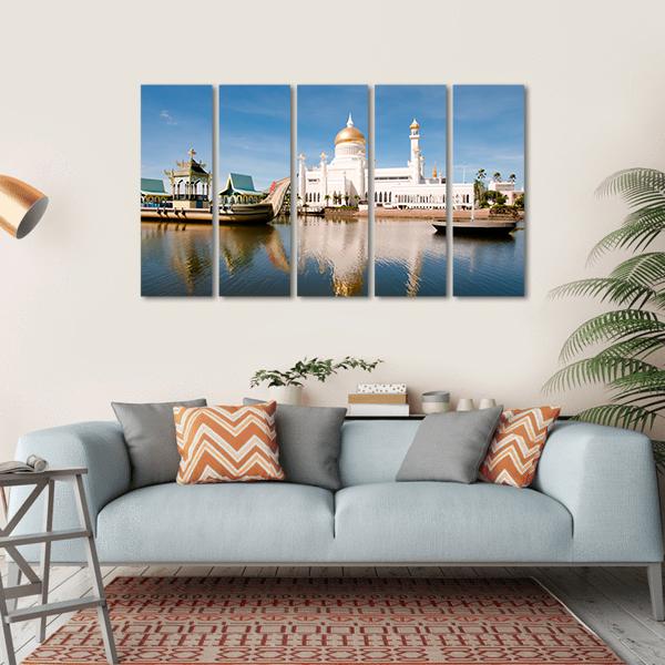 Sultan Omar Ali Saifuddin Mosque Brunei Canvas Wall Art-5 Horizontal-Gallery Wrap-22" x 12"-Tiaracle