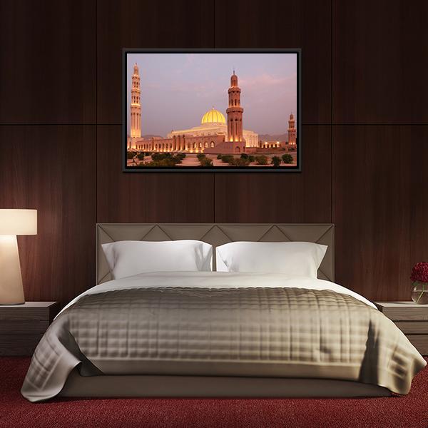 Sultan Qaboos Grand Mosque Canvas Wall Art-3 Horizontal-Gallery Wrap-25" x 16"-Tiaracle