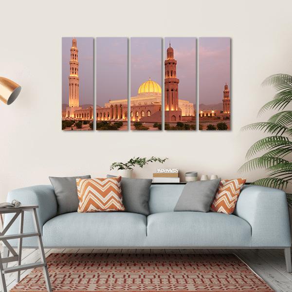 Sultan Qaboos Grand Mosque Canvas Wall Art-5 Horizontal-Gallery Wrap-22" x 12"-Tiaracle