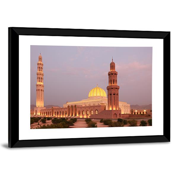 Sultan Qaboos Grand Mosque Canvas Wall Art-5 Horizontal-Gallery Wrap-22" x 12"-Tiaracle