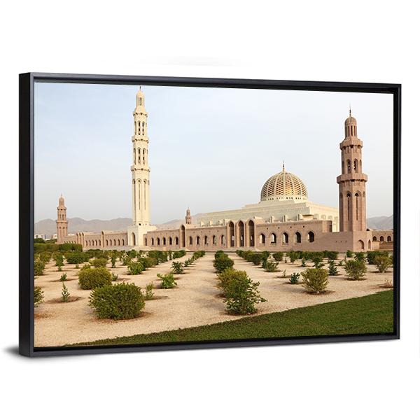 Sultan Qaboos Grand Mosque Muscat Canvas Wall Art-3 Horizontal-Gallery Wrap-25" x 16"-Tiaracle