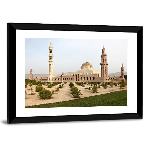 Sultan Qaboos Grand Mosque Muscat Canvas Wall Art-3 Horizontal-Gallery Wrap-25" x 16"-Tiaracle