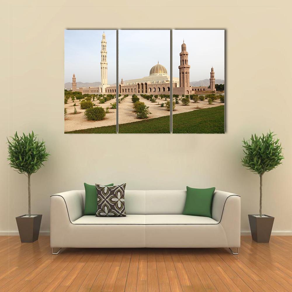 Sultan Qaboos Grand Mosque Muscat Canvas Wall Art-3 Horizontal-Gallery Wrap-37" x 24"-Tiaracle