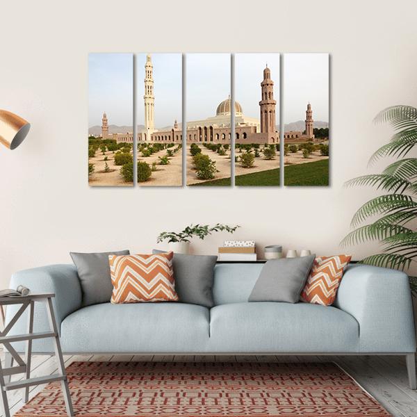 Sultan Qaboos Grand Mosque Muscat Canvas Wall Art-5 Horizontal-Gallery Wrap-22" x 12"-Tiaracle