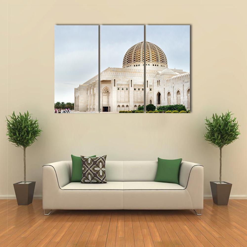 Sultan Qaboos Mosque Canvas Wall Art-3 Horizontal-Gallery Wrap-37" x 24"-Tiaracle
