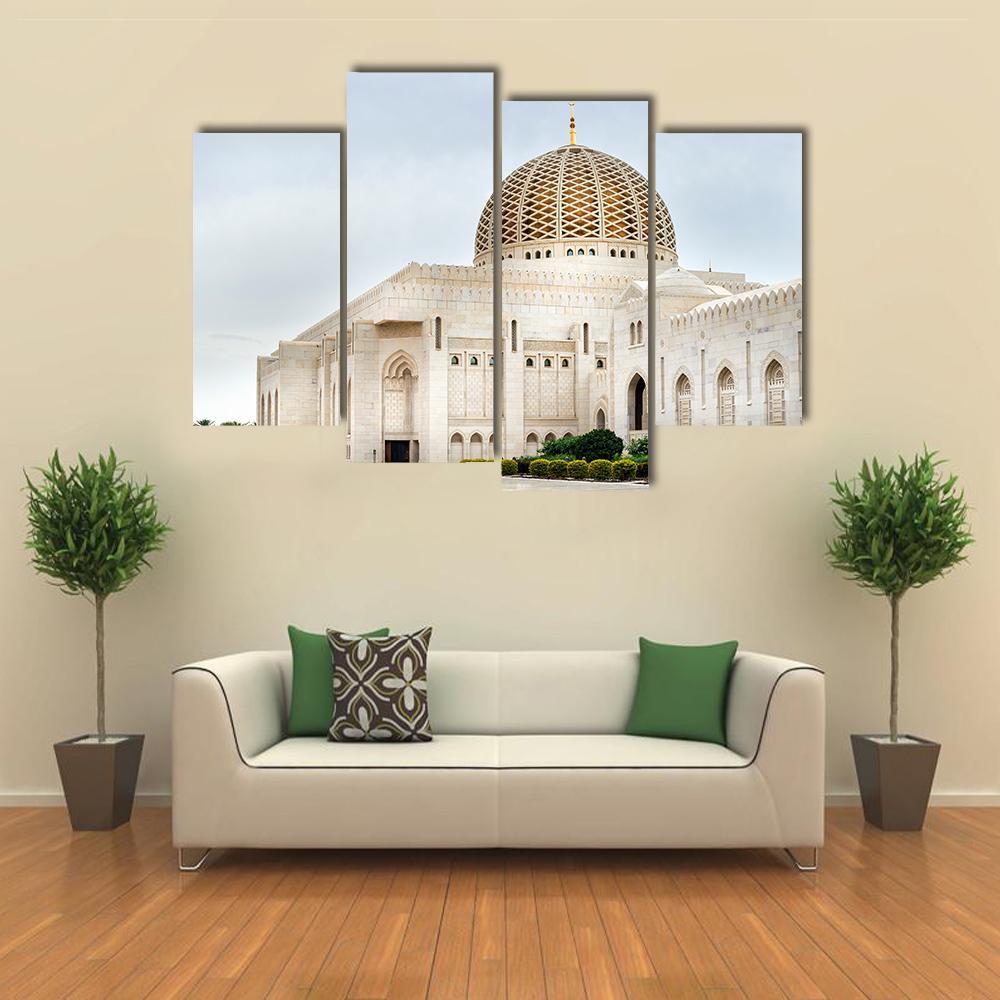 Sultan Qaboos Mosque Canvas Wall Art-4 Pop-Gallery Wrap-50" x 32"-Tiaracle