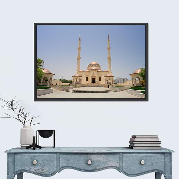 Sultan Taymoor Grand Mosque Canvas Wall Art-1 Piece-Floating Frame-24" x 16"-Tiaracle