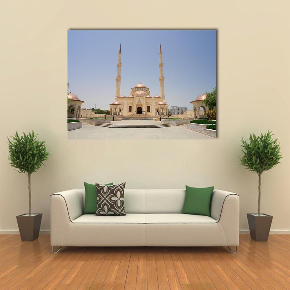 Sultan Taymoor Grand Mosque Canvas Wall Art-1 Piece-Gallery Wrap-48" x 32"-Tiaracle