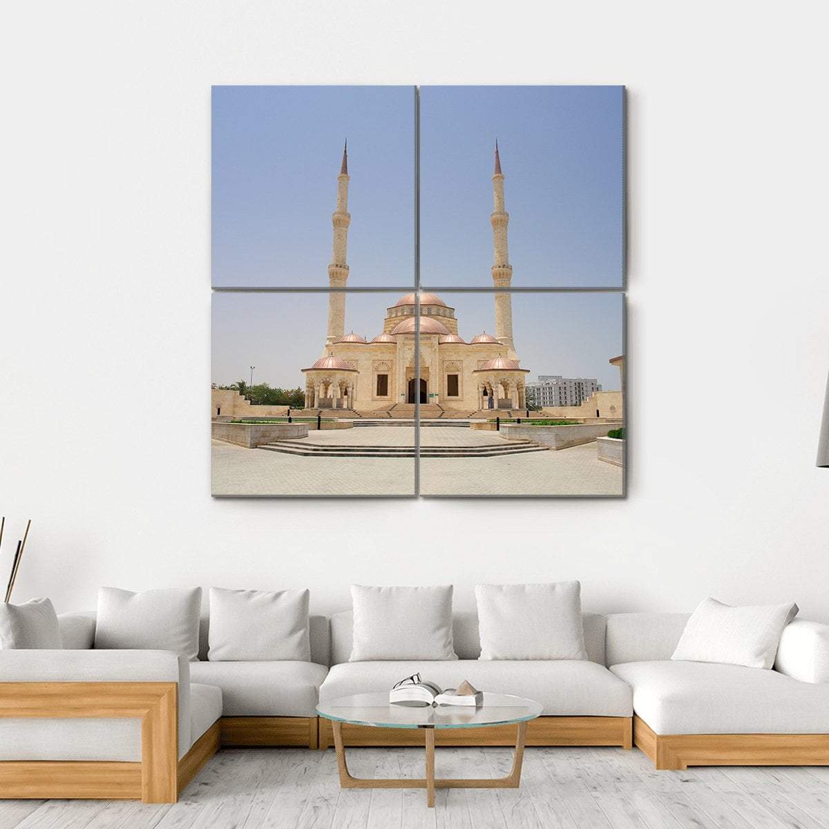 Sultan Taymoor Grand Mosque Canvas Wall Art-4 Square-Gallery Wrap-17" x 17"-Tiaracle