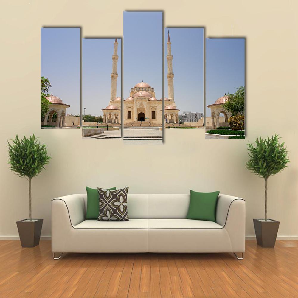Sultan Taymoor Grand Mosque Canvas Wall Art-5 Pop-Gallery Wrap-47" x 32"-Tiaracle