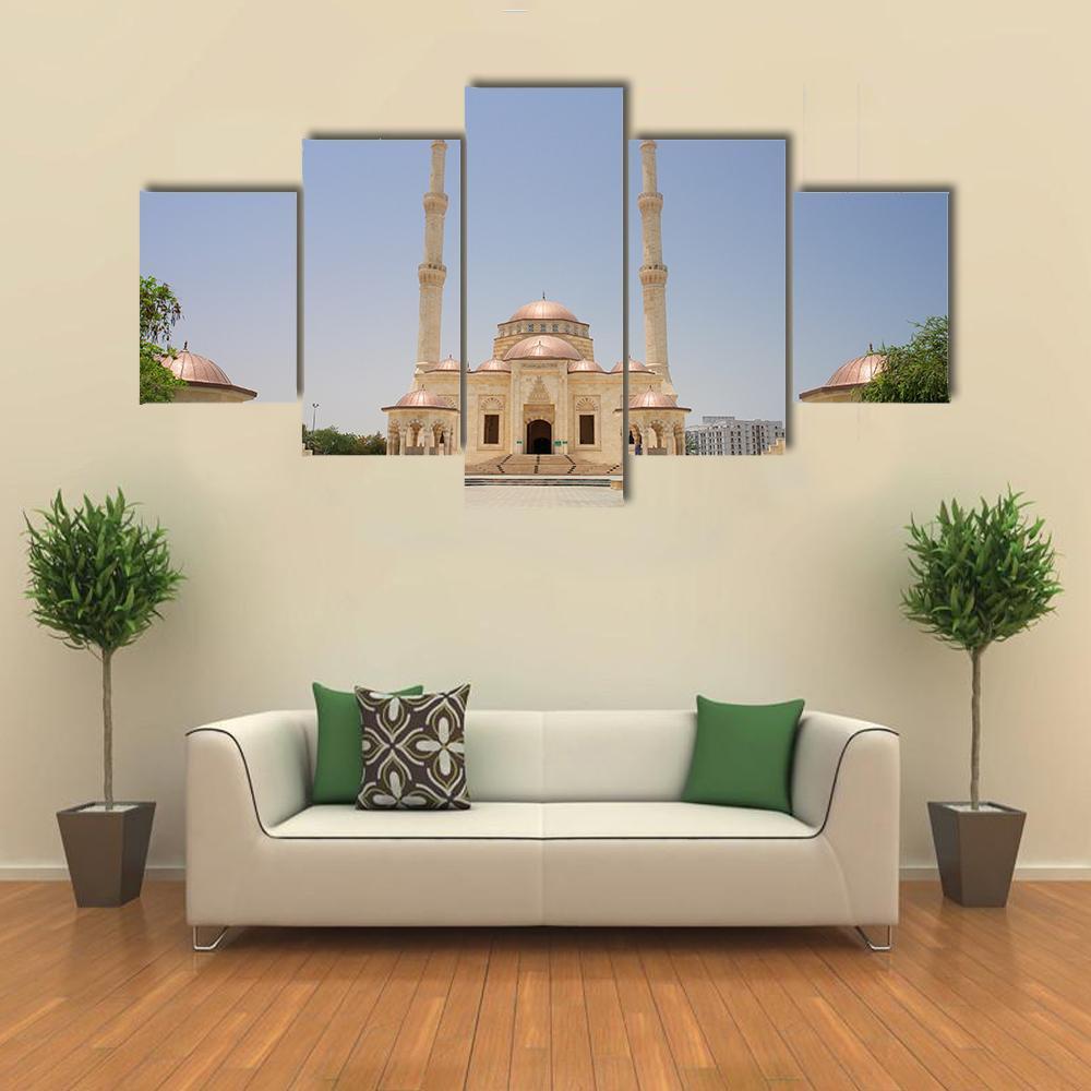 Sultan Taymoor Grand Mosque Canvas Wall Art-5 Star-Gallery Wrap-62" x 32"-Tiaracle
