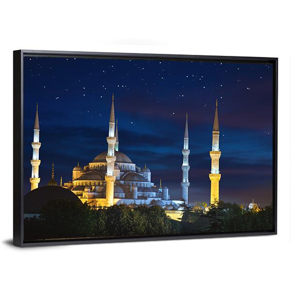Sultanahmet Mosque Canvas Wall Art-3 Horizontal-Gallery Wrap-25" x 16"-Tiaracle