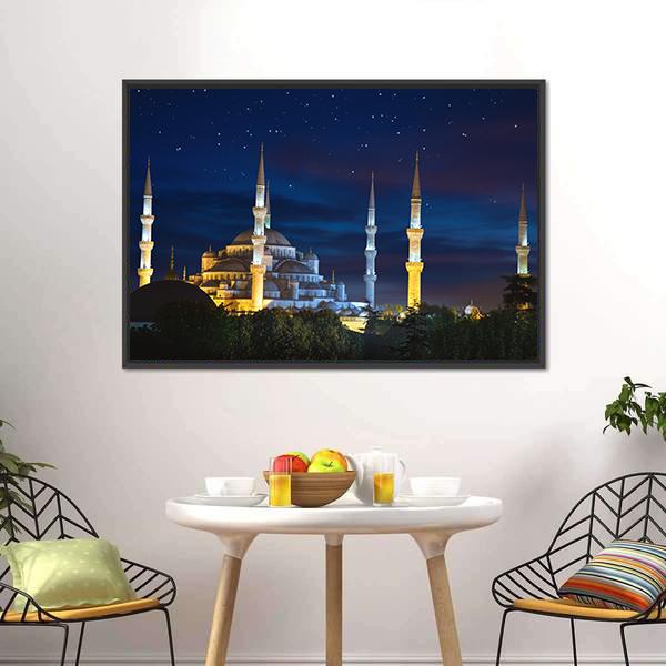 Sultanahmet Mosque Canvas Wall Art-3 Horizontal-Gallery Wrap-25" x 16"-Tiaracle